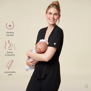 Elegant Black Maternity/Nursing Jumpsuit